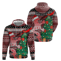 Latvia Christmas Hoodie with Red Lion, Holiday Tree, and Nordic Pattern Design - Wonder Print Shop