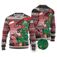 Latvia Christmas Ugly Christmas Sweater with Red Lion, Holiday Tree, and Nordic Pattern Design - Wonder Print Shop