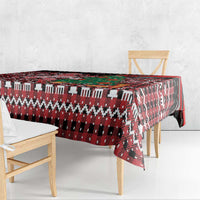 Latvia Christmas Tablecloth with Red Lion, Holiday Tree, and Nordic Pattern Design - Wonder Print Shop