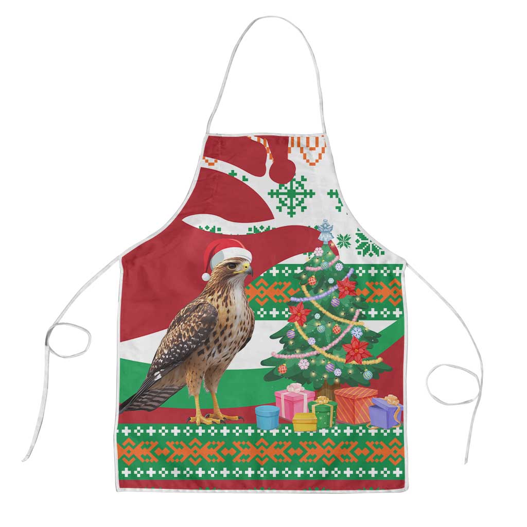 Lebanon Christmas Apron with Falcon, Holiday Tree, and Red Green Snowflake Pattern - Wonder Print Shop