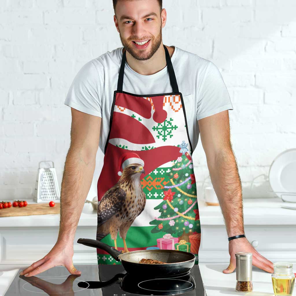 Lebanon Christmas Apron with Falcon, Holiday Tree, and Red Green Snowflake Pattern - Wonder Print Shop