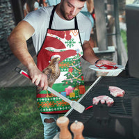 Lebanon Christmas Apron with Falcon, Holiday Tree, and Red Green Snowflake Pattern - Wonder Print Shop