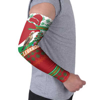 Lebanon Christmas Arm Sleeves with Falcon, Holiday Tree, and Red Green Snowflake Pattern - Wonder Print Shop