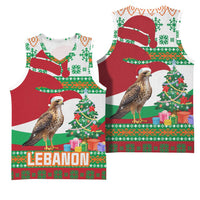 Lebanon Christmas Basketball Jersey with Falcon, Holiday Tree, and Red Green Snowflake Pattern - Wonder Print Shop
