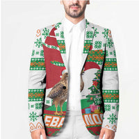 Lebanon Christmas Blazer with Falcon, Holiday Tree, and Red Green Snowflake Pattern - Wonder Print Shop