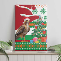 Lebanon Christmas Canvas Wall Art with Falcon, Holiday Tree, and Red Green Snowflake Pattern - Wonder Print Shop