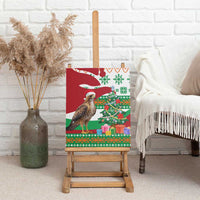 Lebanon Christmas Canvas Wall Art with Falcon, Holiday Tree, and Red Green Snowflake Pattern - Wonder Print Shop