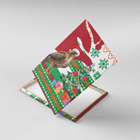 Lebanon Christmas Canvas Wall Art with Falcon, Holiday Tree, and Red Green Snowflake Pattern - Wonder Print Shop