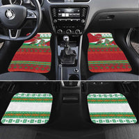 Lebanon Christmas Car Mats with Falcon, Holiday Tree, and Red Green Snowflake Pattern - Wonder Print Shop