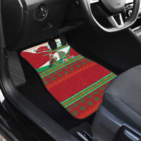 Lebanon Christmas Car Mats with Falcon, Holiday Tree, and Red Green Snowflake Pattern - Wonder Print Shop