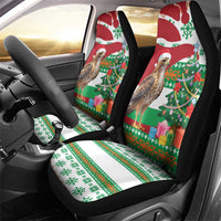 Lebanon Christmas Car Seat Cover with Falcon, Holiday Tree, and Red Green Snowflake Pattern - Wonder Print Shop