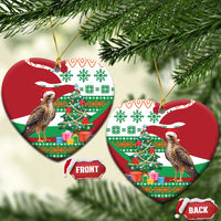 Lebanon Christmas Ceramic Ornament with Falcon, Holiday Tree, and Red Green Snowflake Pattern - Wonder Print Shop