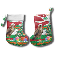Lebanon Christmas Stocking with Falcon, Holiday Tree, and Red Green Snowflake Pattern - Wonder Print Shop