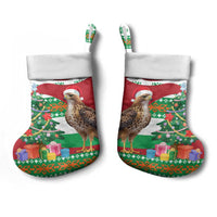 Lebanon Christmas Stocking with Falcon, Holiday Tree, and Red Green Snowflake Pattern - Wonder Print Shop
