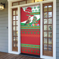 Lebanon Christmas Door Cover with Falcon, Holiday Tree, and Red Green Snowflake Pattern - Wonder Print Shop