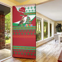 Lebanon Christmas Door Cover with Falcon, Holiday Tree, and Red Green Snowflake Pattern - Wonder Print Shop