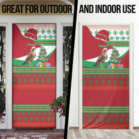 Lebanon Christmas Door Cover with Falcon, Holiday Tree, and Red Green Snowflake Pattern - Wonder Print Shop