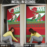 Lebanon Christmas Door Cover with Falcon, Holiday Tree, and Red Green Snowflake Pattern - Wonder Print Shop