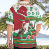 Lebanon Christmas Hawaiian Shirt with Falcon, Holiday Tree, and Red Green Snowflake Pattern - Wonder Print Shop