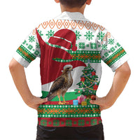 Lebanon Christmas Hawaiian Shirt with Falcon, Holiday Tree, and Red Green Snowflake Pattern - Wonder Print Shop