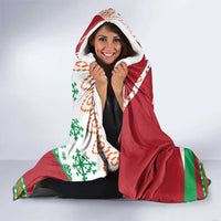 Lebanon Christmas Hooded Blanket with Falcon, Holiday Tree, and Red Green Snowflake Pattern - Wonder Print Shop