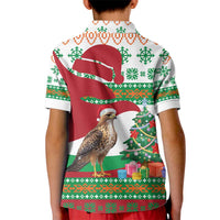 Lebanon Christmas Kid Polo Shirt with Falcon, Holiday Tree, and Red Green Snowflake Pattern - Wonder Print Shop