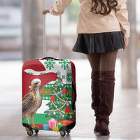 Lebanon Christmas Luggage Cover with Falcon, Holiday Tree, and Red Green Snowflake Pattern - Wonder Print Shop