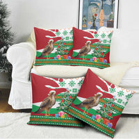 Lebanon Christmas Pillow Cover with Falcon, Holiday Tree, and Red Green Snowflake Pattern - Wonder Print Shop