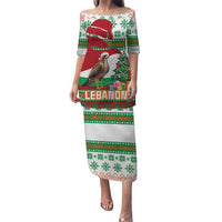 Lebanon Christmas Puletasi with Falcon, Holiday Tree, and Red Green Snowflake Pattern - Wonder Print Shop