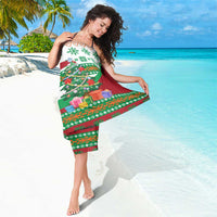 Lebanon Christmas Sarong with Falcon, Holiday Tree, and Red Green Snowflake Pattern - Wonder Print Shop