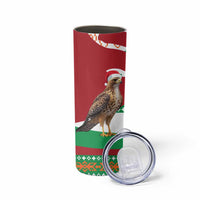 Lebanon Christmas Skinny Tumbler with Falcon, Holiday Tree, and Red Green Snowflake Pattern - Wonder Print Shop