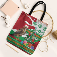 Lebanon Christmas Tote Bag with Falcon, Holiday Tree, and Red Green Snowflake Pattern - Wonder Print Shop