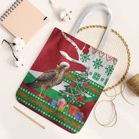 Lebanon Christmas Tote Bag with Falcon, Holiday Tree, and Red Green Snowflake Pattern - Wonder Print Shop