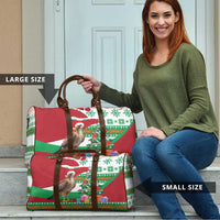 Lebanon Christmas Travel Bag with Falcon, Holiday Tree, and Red Green Snowflake Pattern - Wonder Print Shop