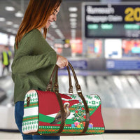 Lebanon Christmas Travel Bag with Falcon, Holiday Tree, and Red Green Snowflake Pattern - Wonder Print Shop