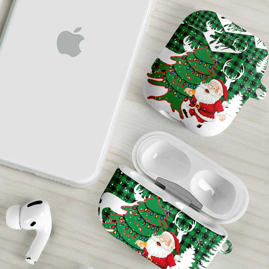 Lebanon Christmas AirPods Case with Santa Claus Reindeer Trees and Festive Knit Pattern - Wonder Print Shop