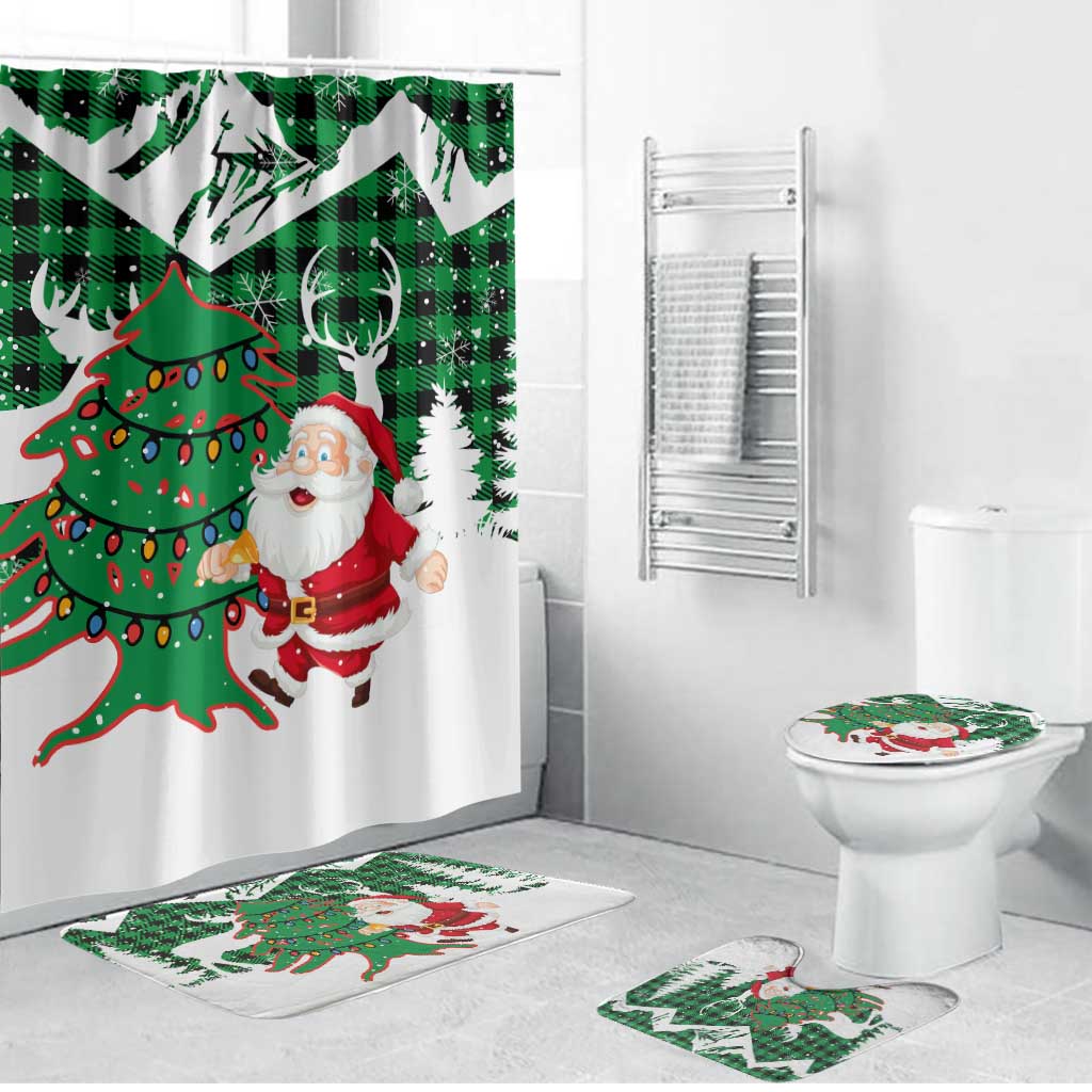 Lebanon Christmas Bathroom Set with Santa Claus Reindeer Trees and Festive Knit Pattern - Wonder Print Shop