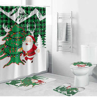 Lebanon Christmas Bathroom Set with Santa Claus Reindeer Trees and Festive Knit Pattern - Wonder Print Shop