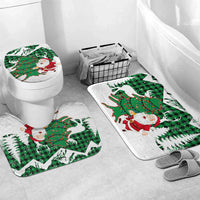 Lebanon Christmas Bathroom Set with Santa Claus Reindeer Trees and Festive Knit Pattern - Wonder Print Shop
