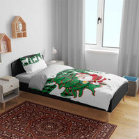 Lebanon Christmas Bedding Set with Santa Claus Reindeer Trees and Festive Knit Pattern - Wonder Print Shop
