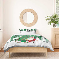 Lebanon Christmas Bedding Set with Santa Claus Reindeer Trees and Festive Knit Pattern - Wonder Print Shop