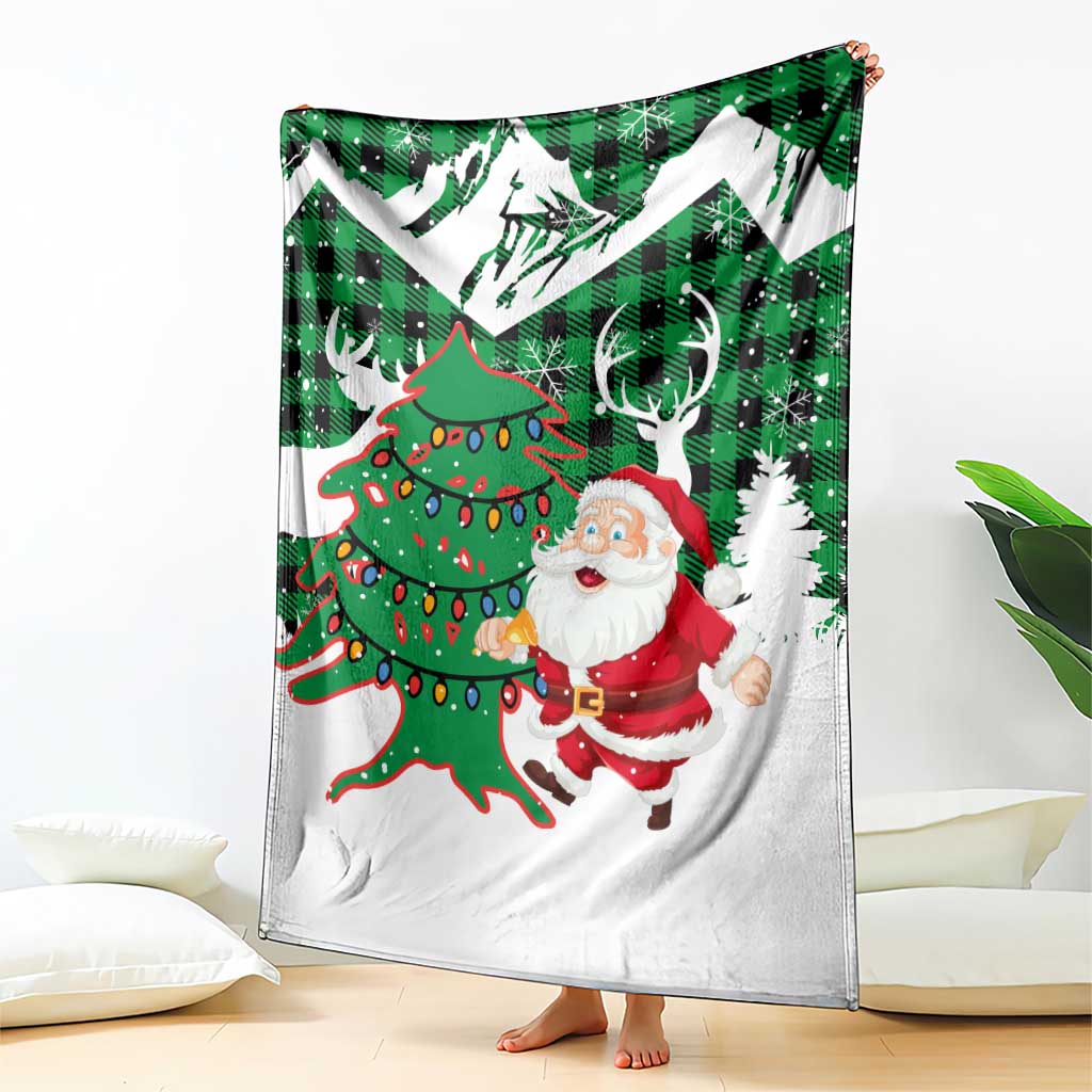 Lebanon Christmas Blanket with Santa Claus Reindeer Trees and Festive Knit Pattern - Wonder Print Shop