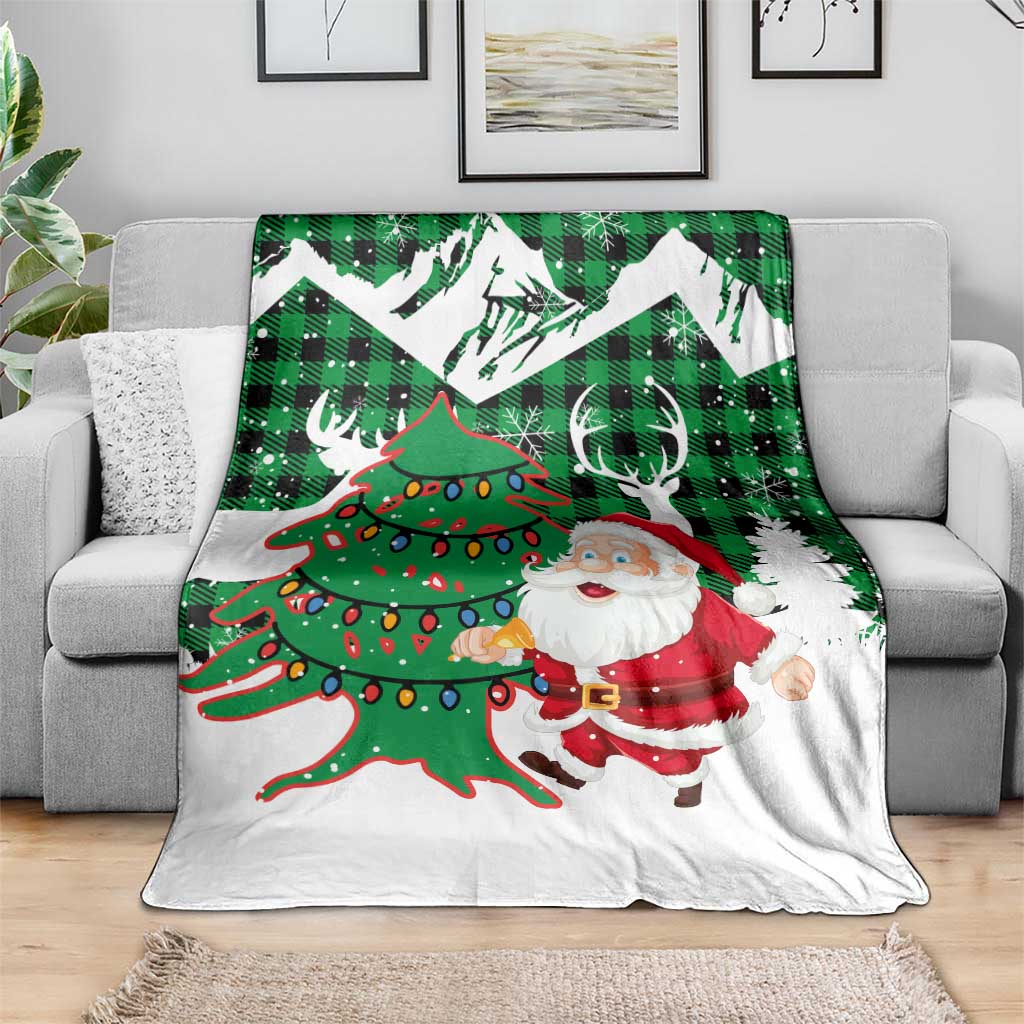 Lebanon Christmas Blanket with Santa Claus Reindeer Trees and Festive Knit Pattern - Wonder Print Shop