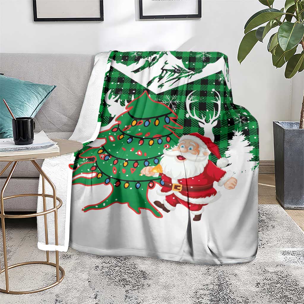 Lebanon Christmas Blanket with Santa Claus Reindeer Trees and Festive Knit Pattern - Wonder Print Shop