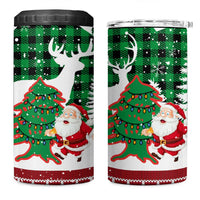 Lebanon Christmas 4 in 1 Can Cooler Tumbler with Santa Claus Reindeer Trees and Festive Knit Pattern - Wonder Print Shop