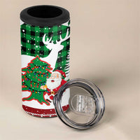 Lebanon Christmas 4 in 1 Can Cooler Tumbler with Santa Claus Reindeer Trees and Festive Knit Pattern - Wonder Print Shop