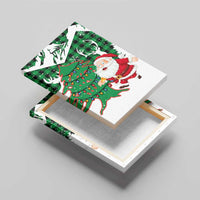 Lebanon Christmas Canvas Wall Art with Santa Claus Reindeer Trees and Festive Knit Pattern - Wonder Print Shop
