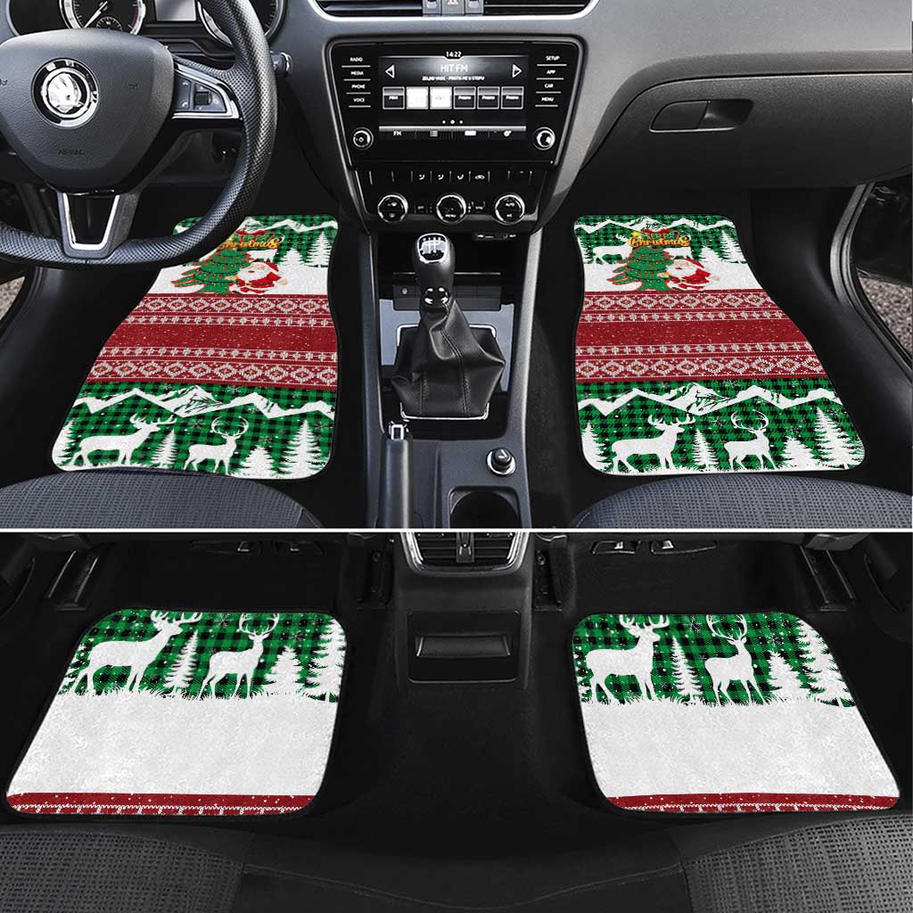 Lebanon Christmas Car Mats with Santa Claus Reindeer Trees and Festive Knit Pattern - Wonder Print Shop