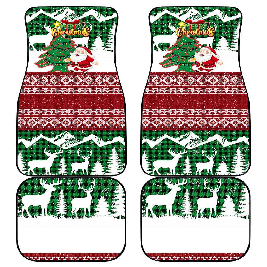 Lebanon Christmas Car Mats with Santa Claus Reindeer Trees and Festive Knit Pattern - Wonder Print Shop