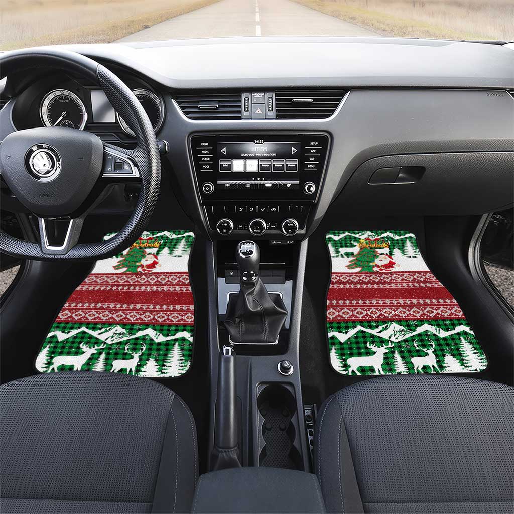 Lebanon Christmas Car Mats with Santa Claus Reindeer Trees and Festive Knit Pattern - Wonder Print Shop